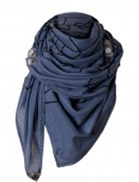 big doodle shawl - blue/black